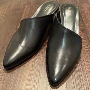 Italian leather asymmetric mule